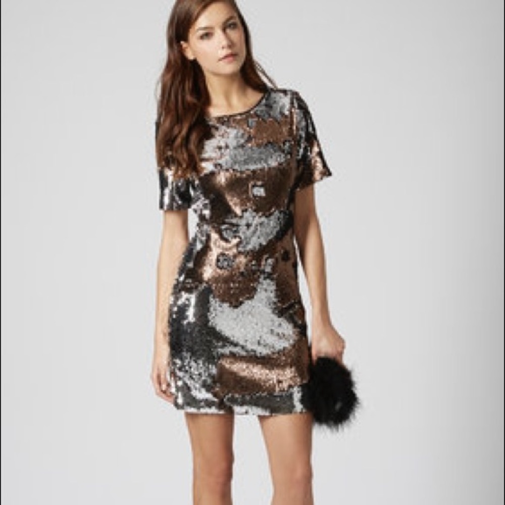 TopShop Two Tone Sequin Mini Dress